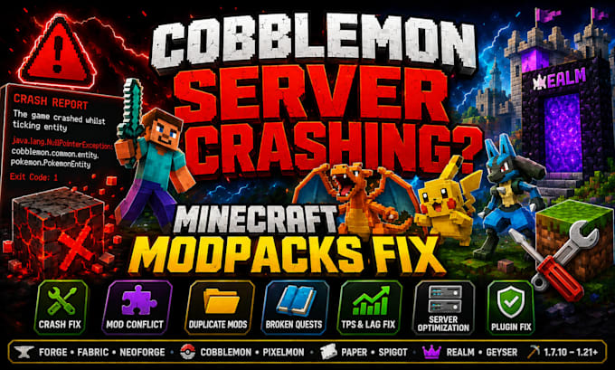 fix cobblemon server crashing basic crash fix mod fix minecraft modpack plugin