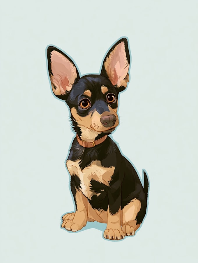 draw disney pet portrait illustration