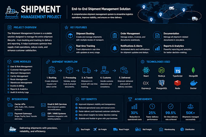 build a custom shipment and logistics management web app