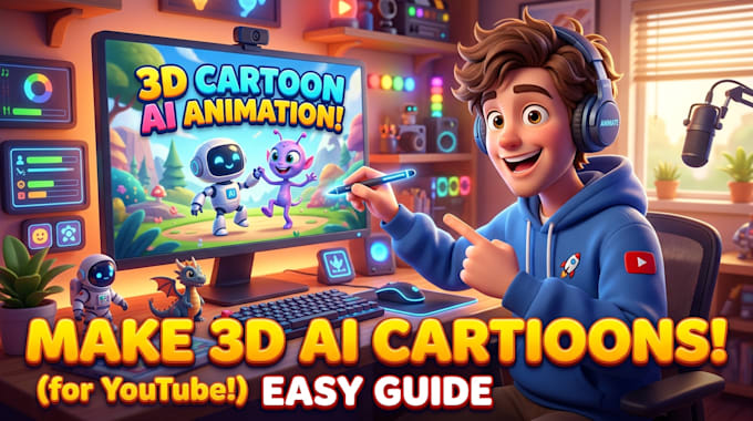 create 3d ai cartoon video animation for youtube