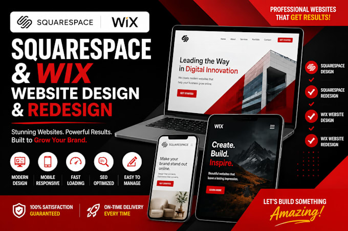 squarespace website design squarespace redesign wix website design wix redesign