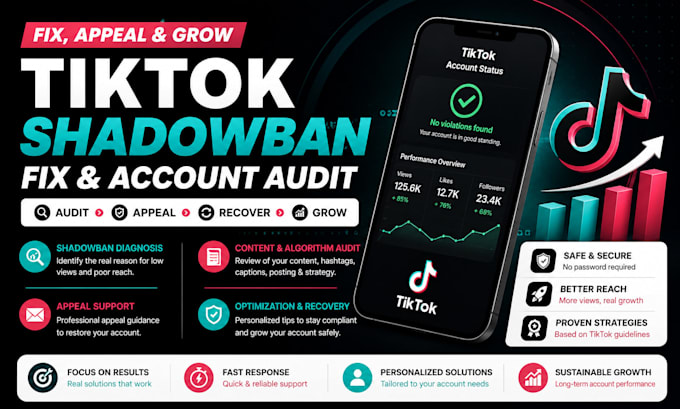 audit tiktok shadowban, shadow ban issues and appeal support