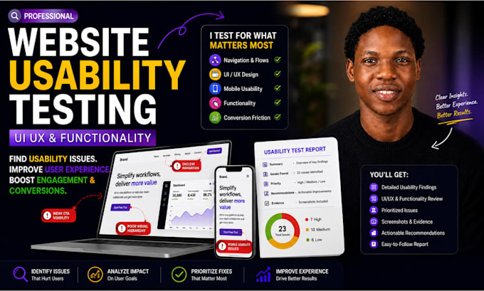 do website usability testing for UI UX and functionality