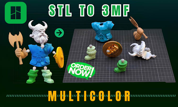 color paint split and convert stl to 3mf for bambu lab multicolor 3d printing