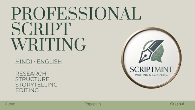 write engaging and well structured hindi and english scripts