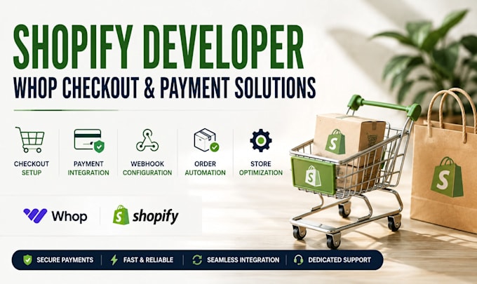 be your shopify developer for whop payment checkout payment gateway and bug fix