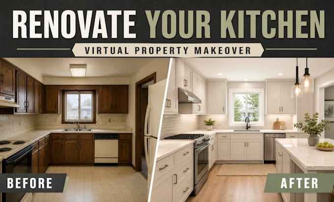 virtually renovate outdated rooms for real estate property photos