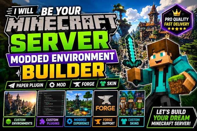 be your minecraft server modded environment builder paper plugin mod forge skin