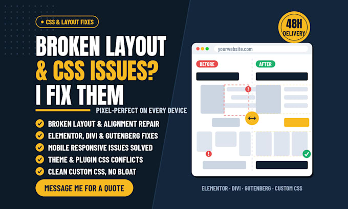 fix wordpress, CSS issues, or small website problems
