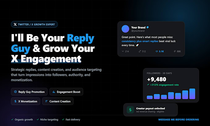 reply guy twitter promotion do content creation x monetization boost engagement