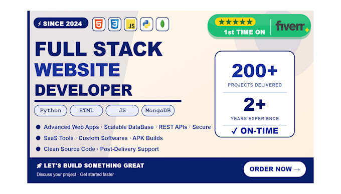 do development of full stack websites,  and web based custom apps