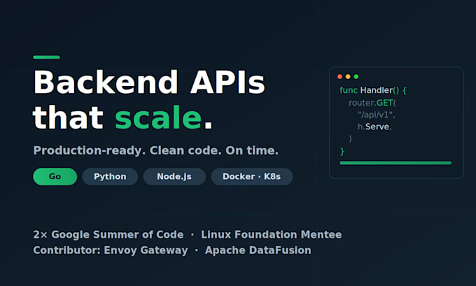 develop a scalable backend rest API in go python or nodejs