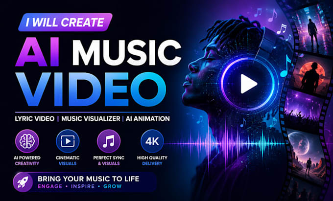 create ai music video, lyric video and music visualizer