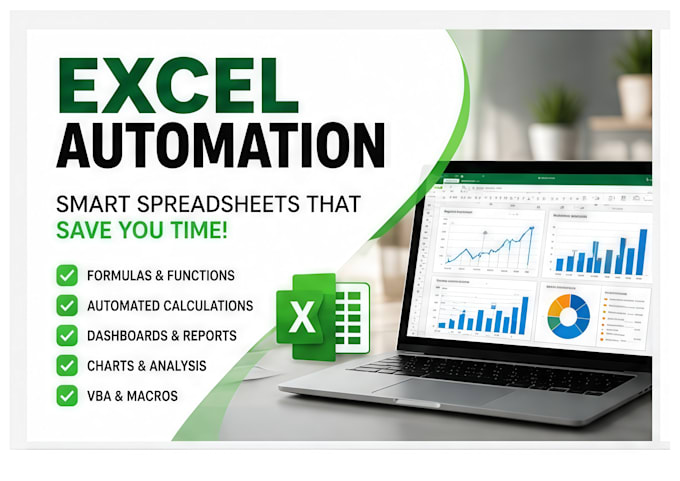 create automated excel spreadsheets, formulas and dashboards