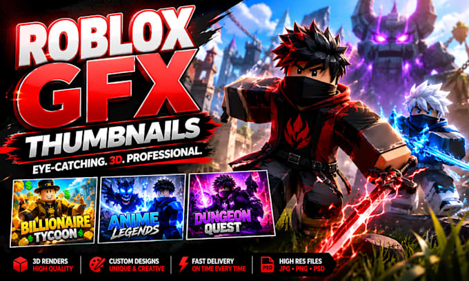 do roblox gfx thumbnail, roblox game thumbnail, 3d roblox youtube thumbnail