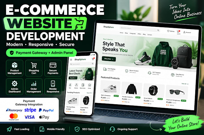 build a complete ecommerce website with payment gateway