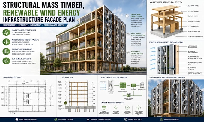 do structural mass timber, renewable wind energy infrastructure facage plan