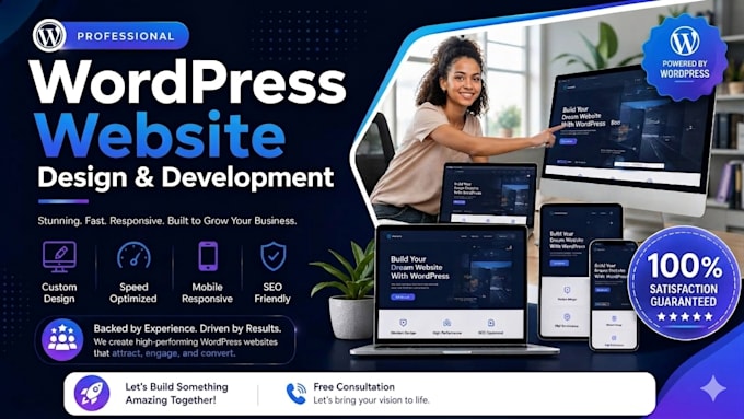 design redesign wordpress business website, build wordpress website development