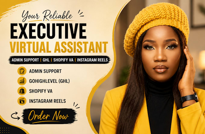 be your executive virtual assistant admin support ghl shopify VA instagram reels