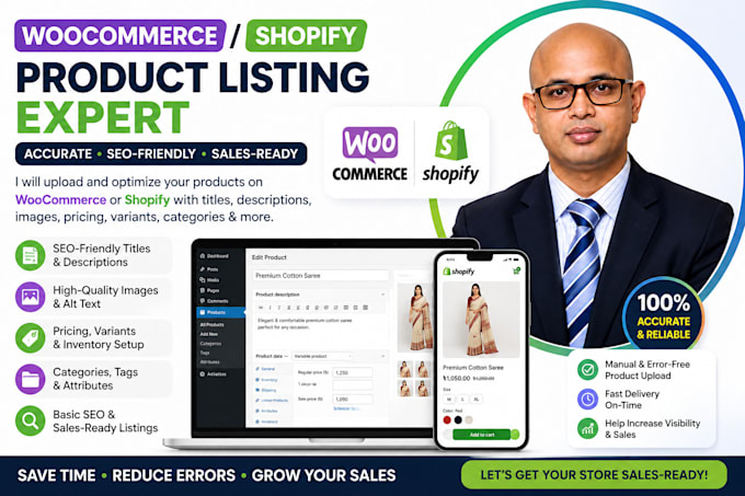 upload and list your products on woocommerce or shopify