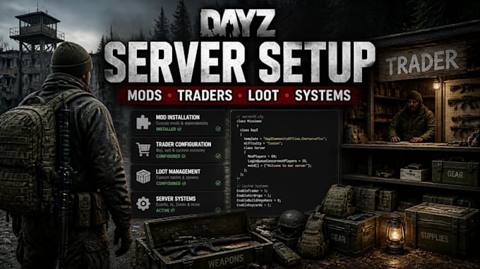 install and configure dayz mods, traders, loot, and server systems