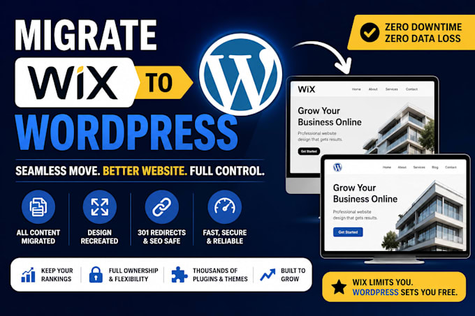 migrate your wix website to wordpress