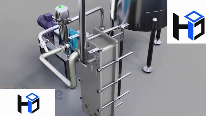 create 3d food processing and manufacturing animation