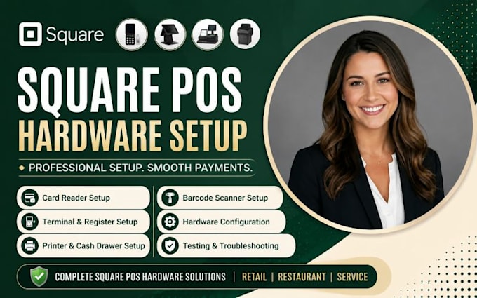 setup square card reader pos terminal register square hardware