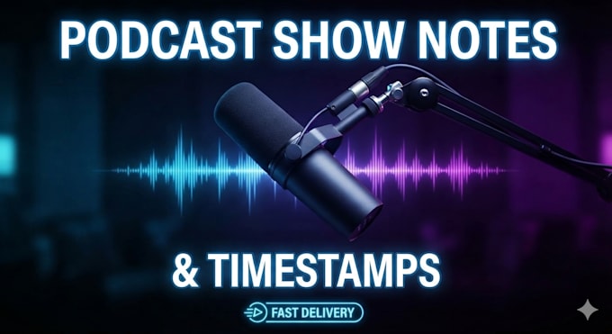 write podcast show notes, summaries, and accurate timestamps