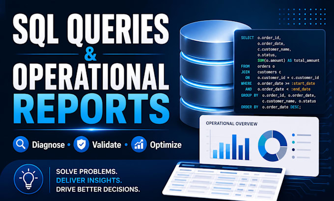 write sql queries and create operational database reports