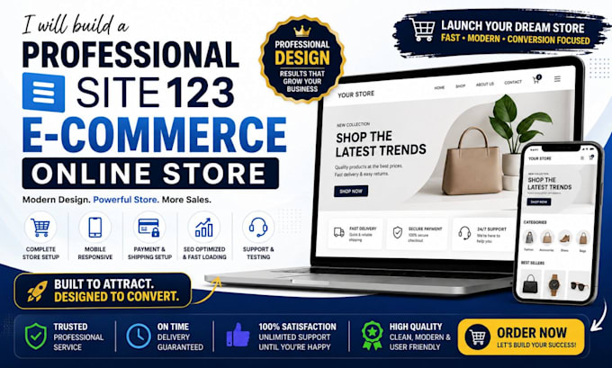 build a professional site123 ecommerce online store