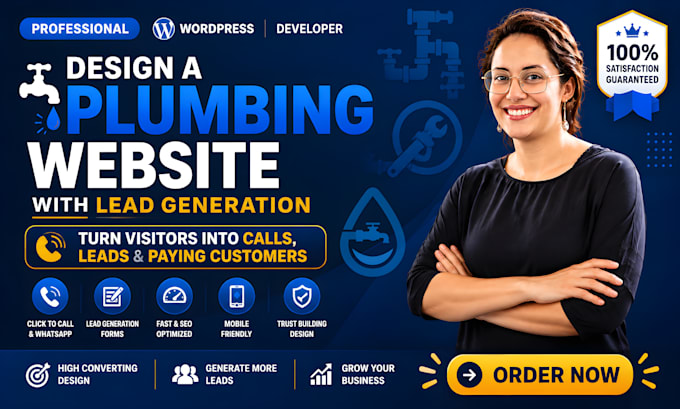 design a plumbing website with lead generation for wordpress website development