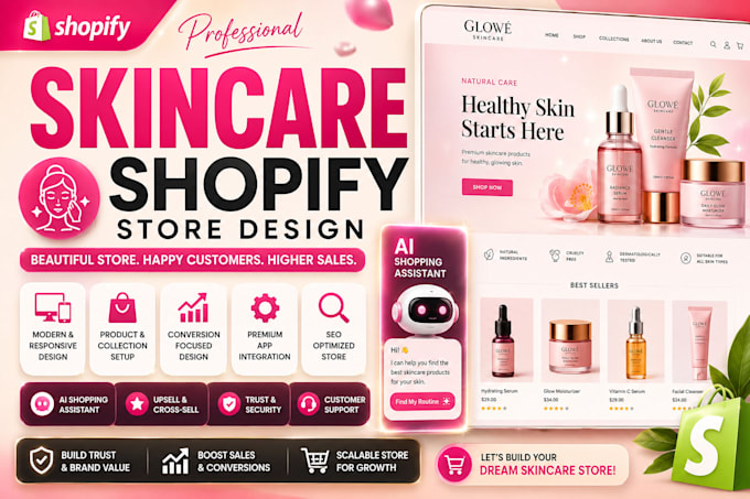 design a professional skincare shopify store