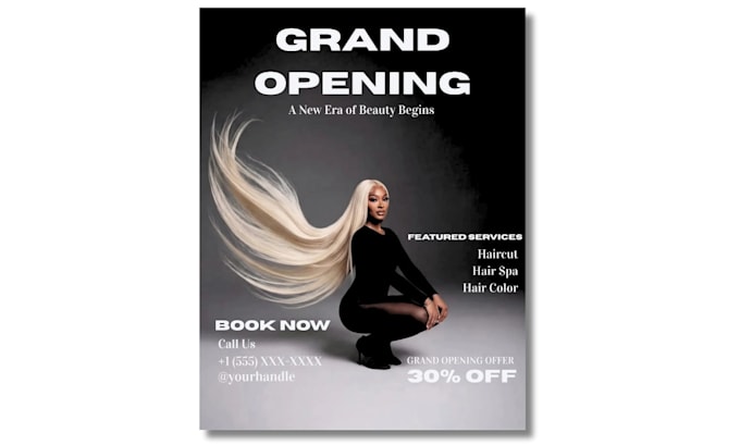 design a luxury beauty salon flyer or poster