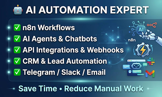 build n8n ai automation, workflows, chatbots, and API integrations