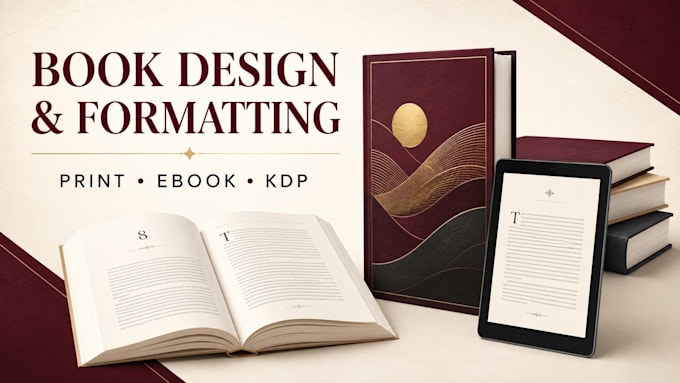 design and format your book ebook paperback and amazon KDP interior
