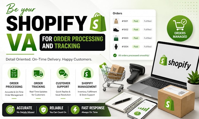 be your shopify VA for order processing and tracking