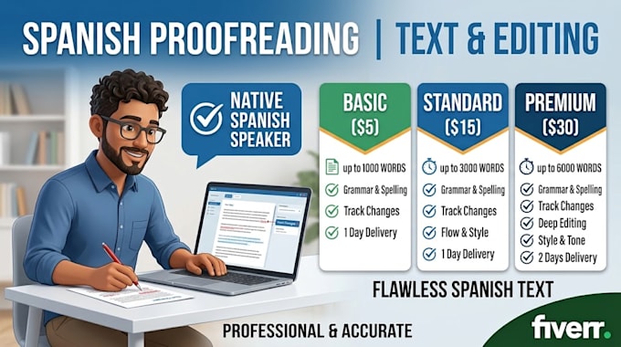 proofread and edit your spanish text or document