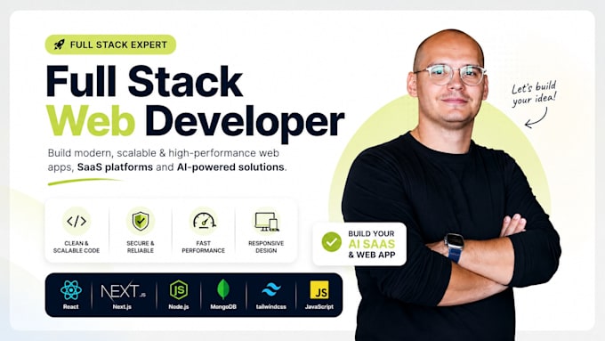 build a full stack web app, saas application or ai web app