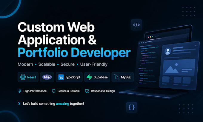 build a modern custom portfolio website or web application