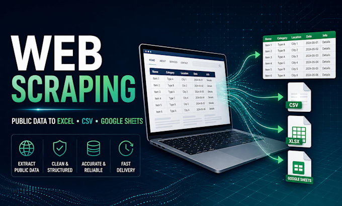 scrape public website data to excel or CSV