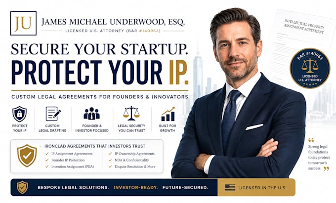 draft a custom startup IP assignment agreement as a US attorney