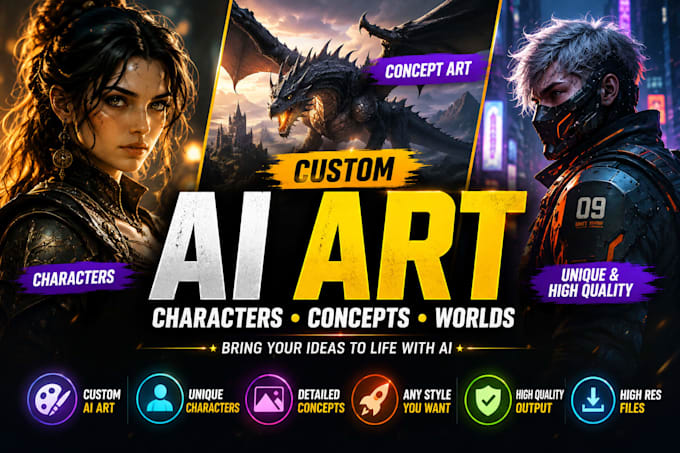 create custom ai art, characters and concept art