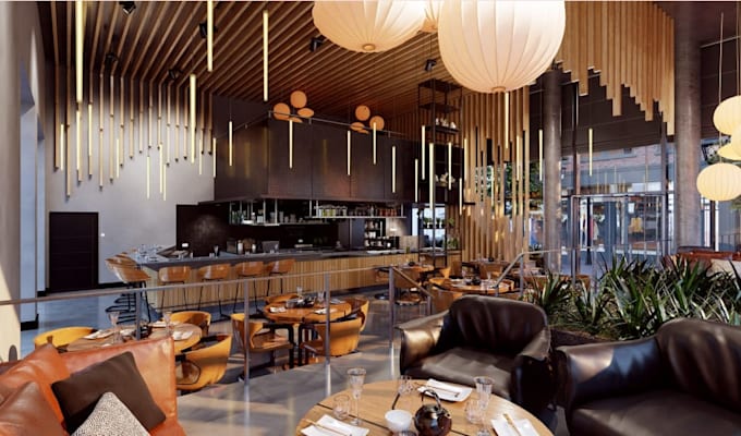 3d bar render ,interior lounge,dj stage, restaurant,nightclub,2d layout,cafe,pub