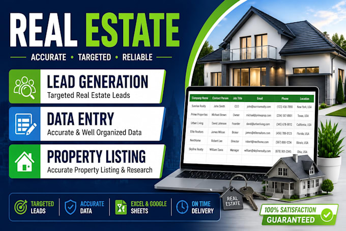 do real estate data entry and lead generation
