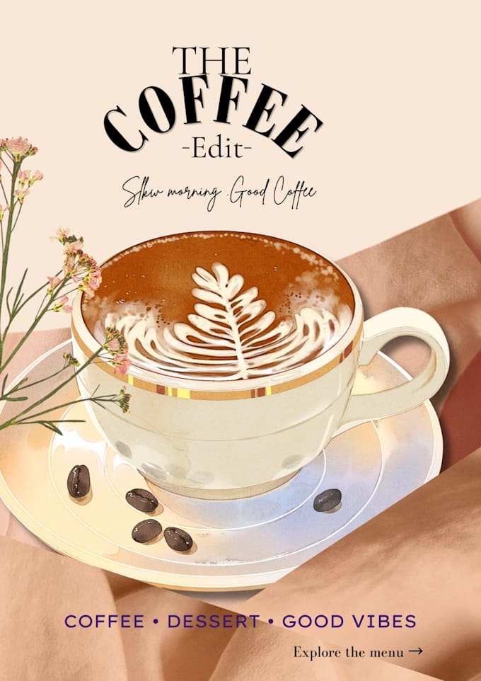 design aesthetic cafe menu, restaurant menu in canva