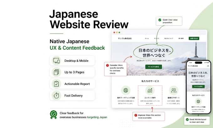 review and improve your website for japanese users