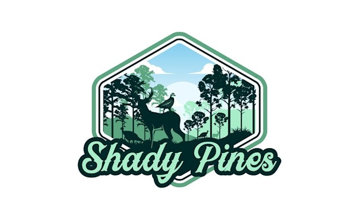 design thrilling shady pines hunting logo