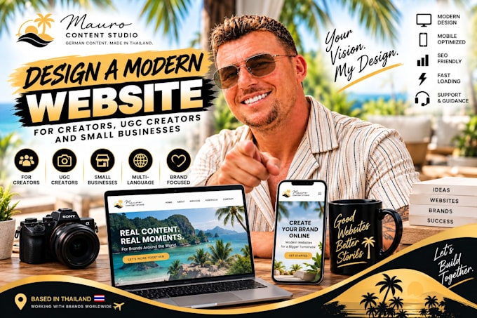 design a modern website for creators, ugc creators and small businesses