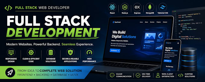 full stack web developer frontend, backend database